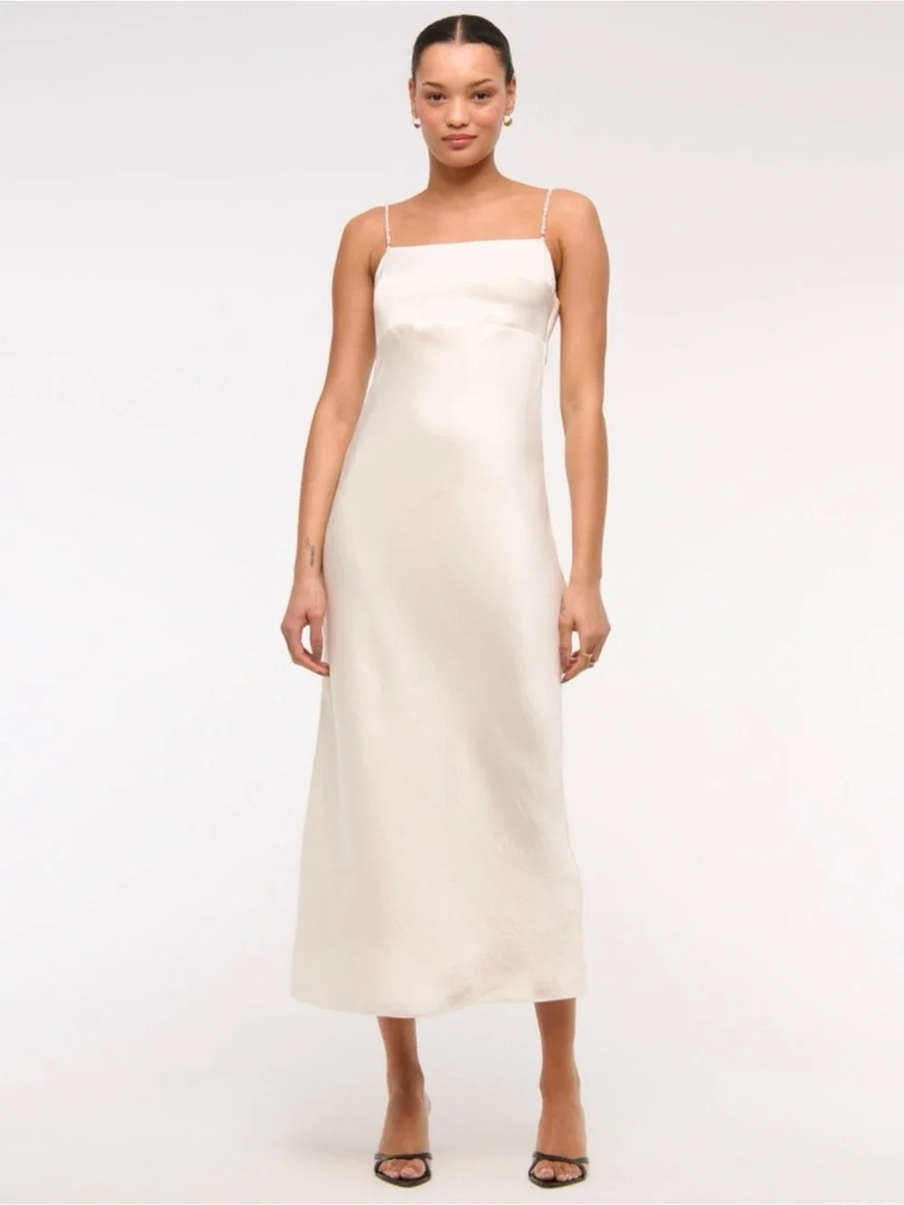 Abercrombie & Fitch Faux Pearl Strap Maxi Dress